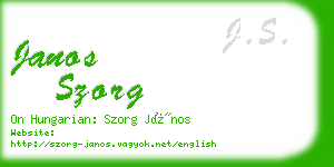 janos szorg business card